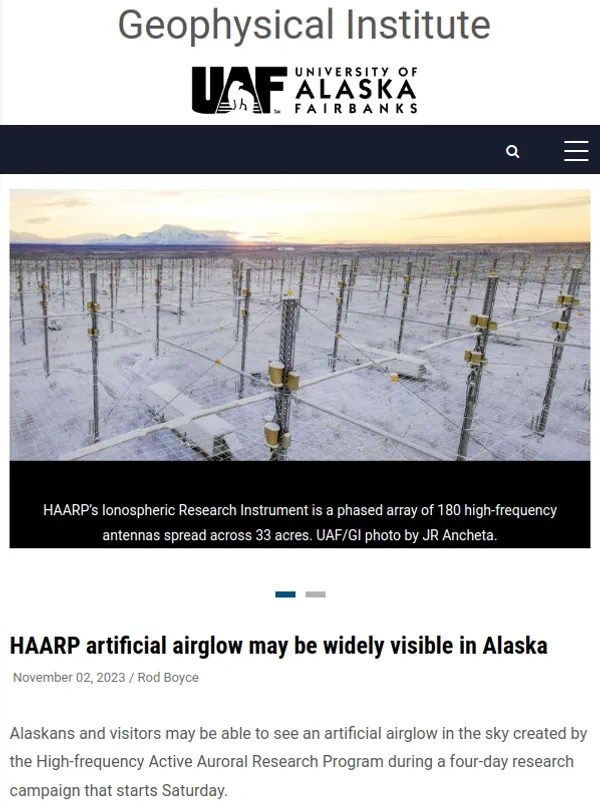 HAARP Announcement