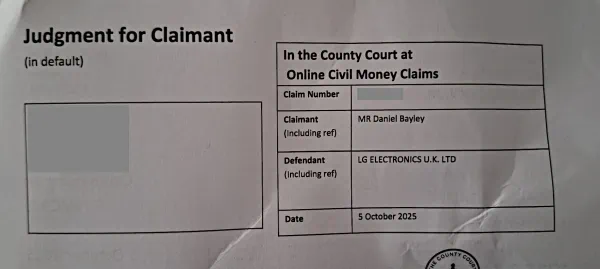 Small Claims Court Judgement